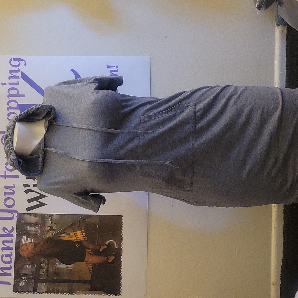 Grey dress with hoodie